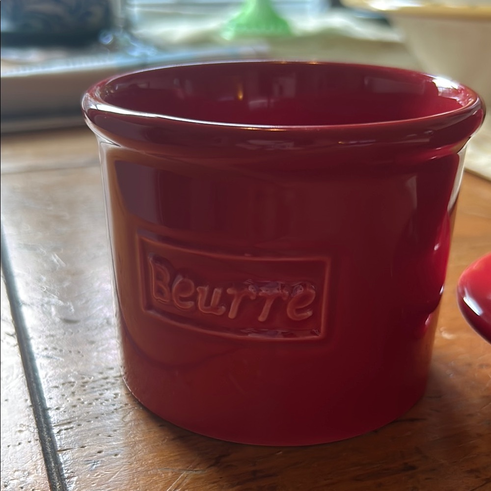 Red Ceramic French Butter Bell - Picture 3 of 6